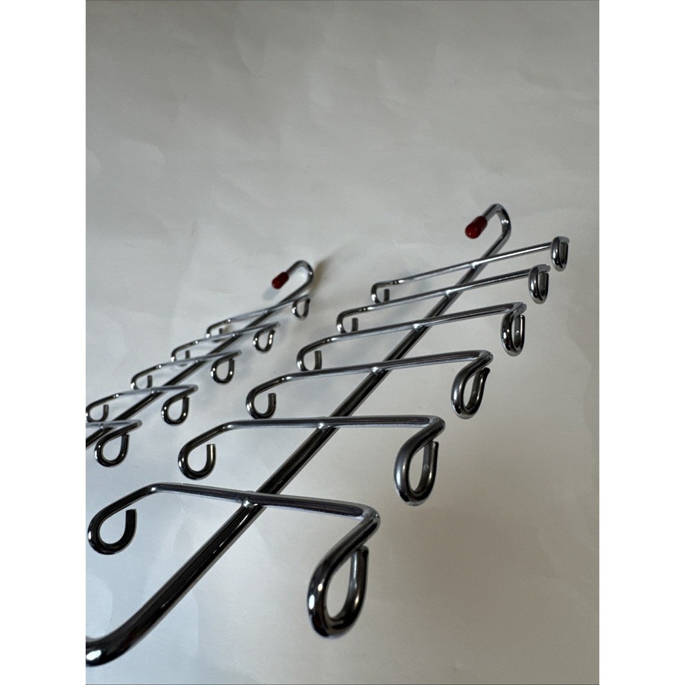 Chrome Wire 20 NECK TIES RACK Storage Hook Organizer with Rubber Coated Tips - Picture 3 of 3